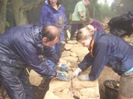 volunteers dry stone walling