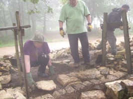 laying supporting stones